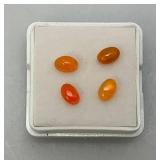 Four 4 x 6 MM Natural Ethiopian Oval Fire Opals