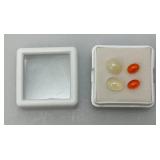 Four 4 x 6 MM Natural Ethiopian Oval Fire Opals & 6 x 8 MM Natural Ethiopian Opals
