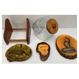 Misc. Vintage Mid Century Dcorative Wooden Plagues And More