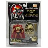 1995 TARZAN The Epic Adventures Lord Of The Jungle (Tarzan City Of Gold Action Figure With Bonus Collector Badge (NEW OLD STOCK)