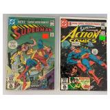 Vintage Misc. 50 Cent Comics Including Action Comics Superman And More (Bagged And Carded)