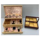 Vintage Jewelry Boxes With Misc. Jewelry And More