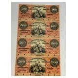 Misc. Bank Note Prints Unframed One Framed Behind Glass