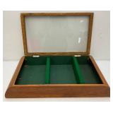 Vintage Solid Wood With Glass Front Display Cabinet 13 1/2" x 26" x 5"
