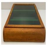 Vintage Solid Wood With Glass Front Display Cabinet 13 1/2" x 26" x 5"