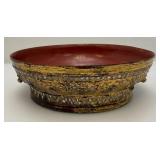 Flat Top Gilded Lacquer Offering Vessel (Missing Center Piece)