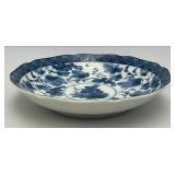 Vintage Japanese Takahashi Porcelain Cobalt Blue/White Floral Bowl 6.25" With Foil Label