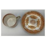 Misc. Vintage Oriental Collectibles Including Cup And Saucer In Protective Acrylic Case