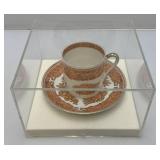 Misc. Vintage Oriental Collectibles Including Cup And Saucer In Protective Acrylic Case
