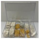 Group Of Vintage Misc. Wooden Boxes, Jewelry Making Chains And More