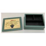 Group Of Vintage Misc. Wooden Boxes, Jewelry Making Chains And More