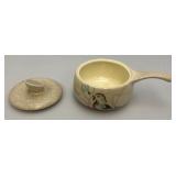 Vintage RED WING Pottery Bob White Collection Small Sauce Dish With Lid 7" x 3 1/2" x 4 1/2"