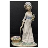 Vintage Llardo Wild Flowers Girl Porcelain Figurine / Lladro Figurine Model 5030