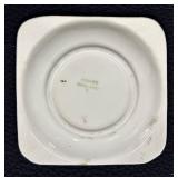 Vintage Empire Porcelain Cigarette Box / Trinket Box and Ashtray Set with Silver Luster and Blue Floral Design England