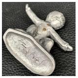 Hudson Pewter Walli Ortman Tennis and Vintage Walli Ortan Skateboarder Figurines Set