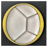 Pair of Buckeburg Germany Mid-Century Stoneware Fondue Plates, 9 Inch