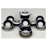 Vintage Rosenthal Claudin China Tea Set with Teapot, Sugar, Creamer, 12 Saucers, 11 Teacups