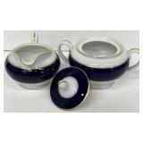 Vintage Rosenthal Claudin China Tea Set with Teapot, Sugar, Creamer, 12 Saucers, 11 Teacups