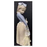 Zaphir Spain Porcelain Girl with Broom and Flower Apron Figurine