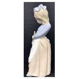 Zaphir Spain Porcelain Girl with Broom and Flower Apron Figurine