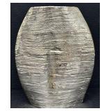 Set of 2 Crate and Barrel Silver Vases, 16 Inch and 11 Inch