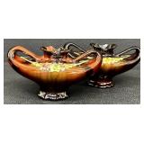 Pair of Vintage Peters and Reed Aladdin Style Pottery Vases, No. 332