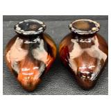 Pair of Vintage Peters and Reed Aladdin Style Pottery Vases, No. 332