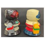 Pair of 2 Micro Chip Robot Retro Toys