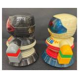 Pair of 2 Micro Chip Robot Retro Toys