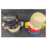 Pair of 2 Micro Chip Robot Retro Toys
