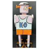 KO Fighter Bot 12-Inch Tin Wind-Up Robot with Box - Missing Key
