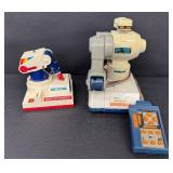 Vintage Radio Shack Armatron Mobile Robot and Robotic Banker Coin Bank Set