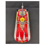 Vintage 13" ASTRONEF Electrique Electronic Battery Operated Tin Space Ship Toy