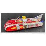 Vintage 13" ASTRONEF Electrique Electronic Battery Operated Tin Space Ship Toy