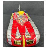Vintage 13" ASTRONEF Electrique Electronic Battery Operated Tin Space Ship Toy