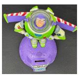 Buzz Lightyear 11-Inch Figure on Coin Bank Moon Base by Thinkway Toys