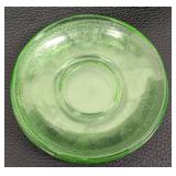 Antique Federal Glass Georgian Lovebirds Uranium Glass Plates Set