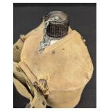 Vintage U.S. Vintage Military Canteen with Canvas Cover & Belt - 6x8 in