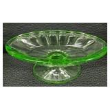 Vintage Uranium Footed Glass Dish and Four Stemmed Sherbet Dishes