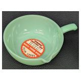 Two Vintage Fire King Jadeite Single Spout Skillet Bowls