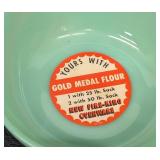 Two Vintage Fire King Jadeite Single Spout Skillet Bowls