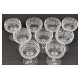 Set of Nine Waterford Colleen Crystal Champagne Glasses