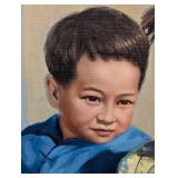 David Cheng Framed Painting - Hong Kong 1963, Two Children