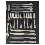Wallace Rose Point Sterling Silver Flatware Set - Vintage