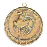 Sagittarius Copper Embossed Tin Medallion - Wall Plaque, Vintage