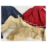 Pair of Antique Dolls in Handcrafted Denim Dresses with Extra Outfits