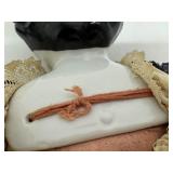 Pair of Antique Dolls in Handcrafted Denim Dresses with Extra Outfits