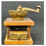 Coffee Grinder - Antique Miniature with Hand Crank