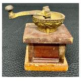 Coffee Grinder - Antique Miniature with Hand Crank