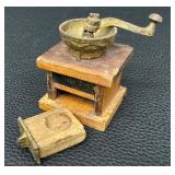 Coffee Grinder - Antique Miniature with Hand Crank